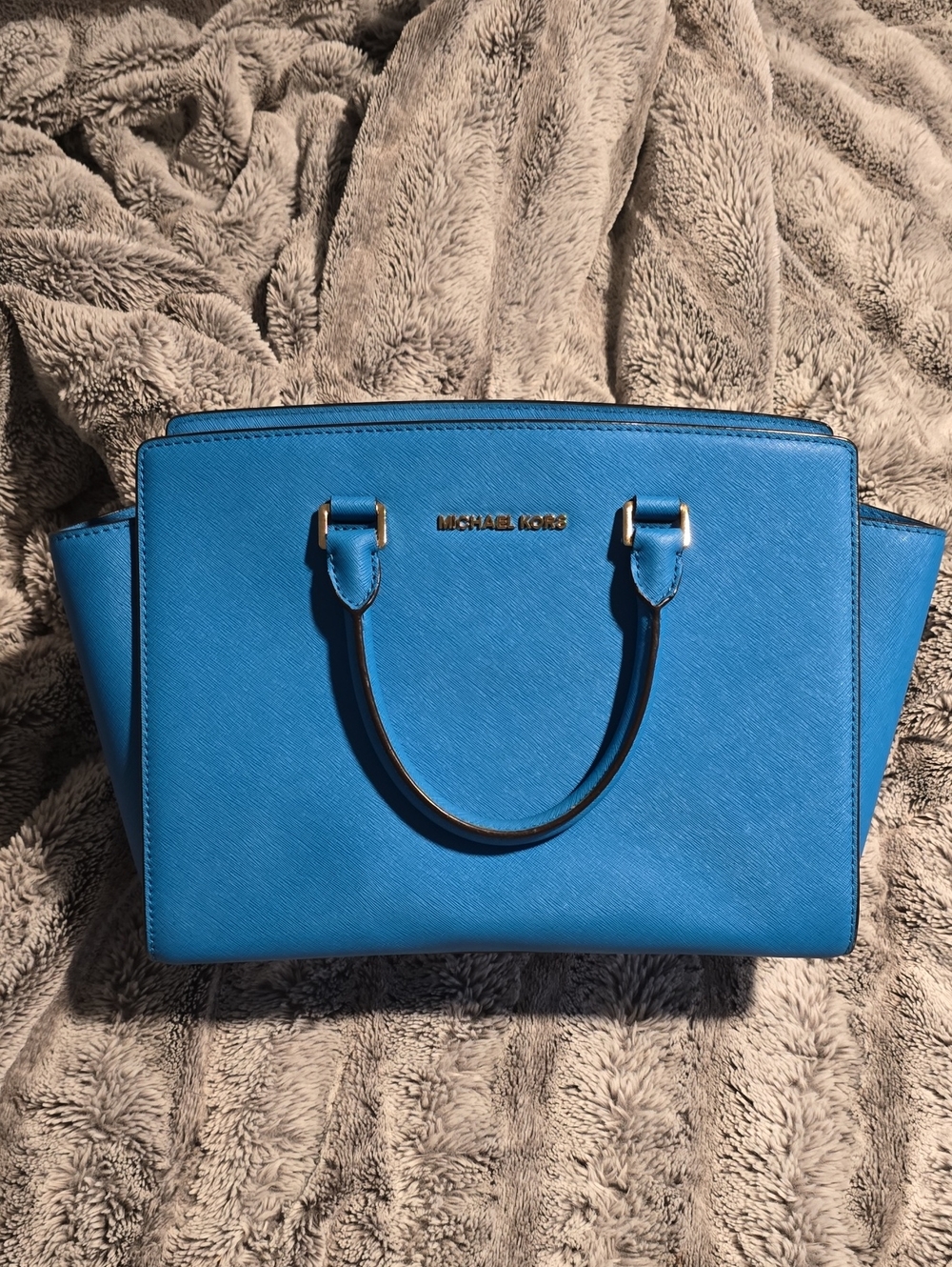 Michael Kors Bright Blue Saffiano Leather Satchel